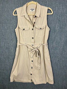 Velvet Heart Utility Mini Dress in Beige Like New